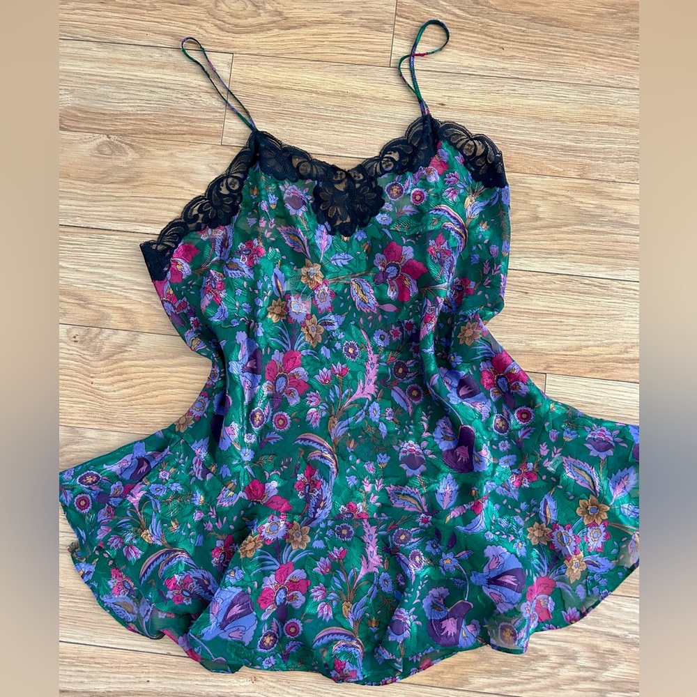 Vintage Victoria Secret Floral and Lace Slip Nightgown size Large